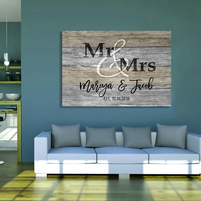 Luxury "MR & MRS" Couple Canvas - USTAD HOME