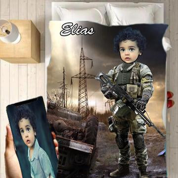 Personalised Soldier Boy Blanket - USTAD HOME