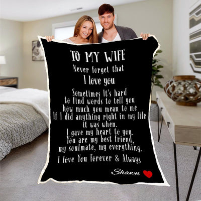 Premium " To My Wife " Personalized Blanket - USTAD HOME