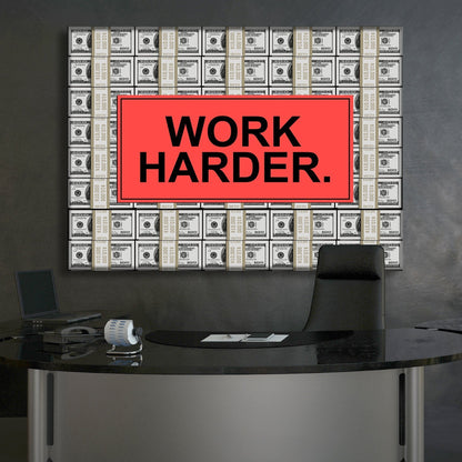 Compelling "Work Harder" Canvas - USTAD HOME