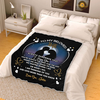 Exclusive " To My Beloved Wife " Couples Blanket - USTAD HOME