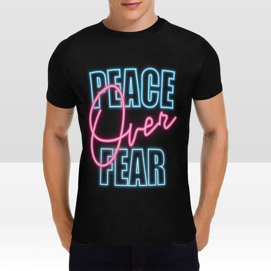 Super Smooth "Peace Over fear" Motivational Print Unisex Black T-Shirt - USTAD HOME