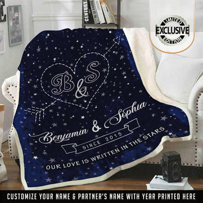 Deluxe " Our Love is Written in The Stars " Couples Blanket - USTAD HOME