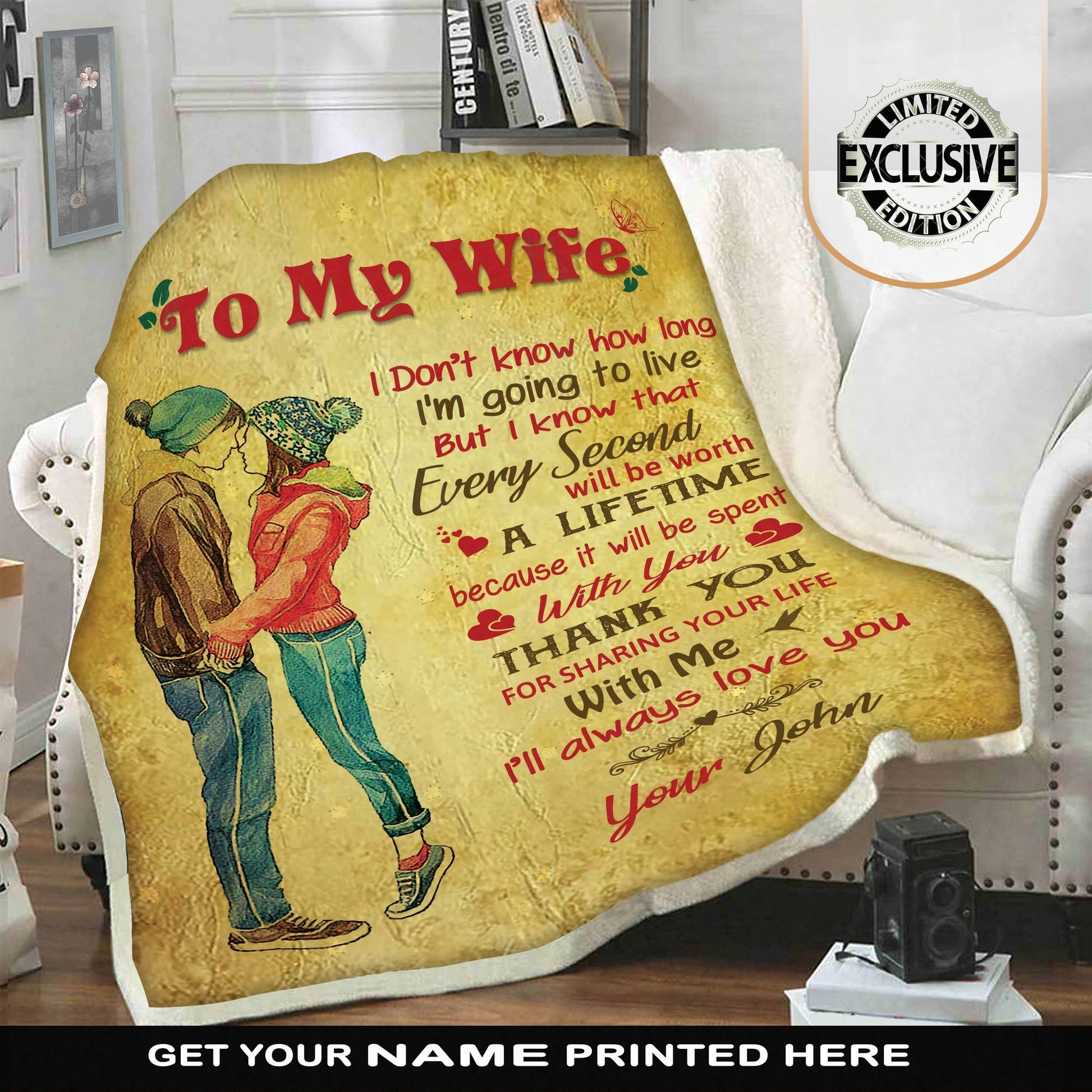Fancy " I Will Always Love You " Couples Blanket - USTAD HOME