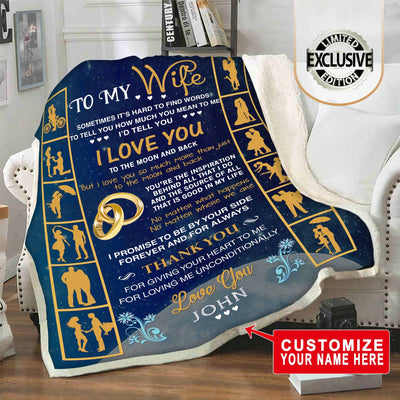 Luxury " To My Beloved Wife" Personalized Blanket - USTAD HOME