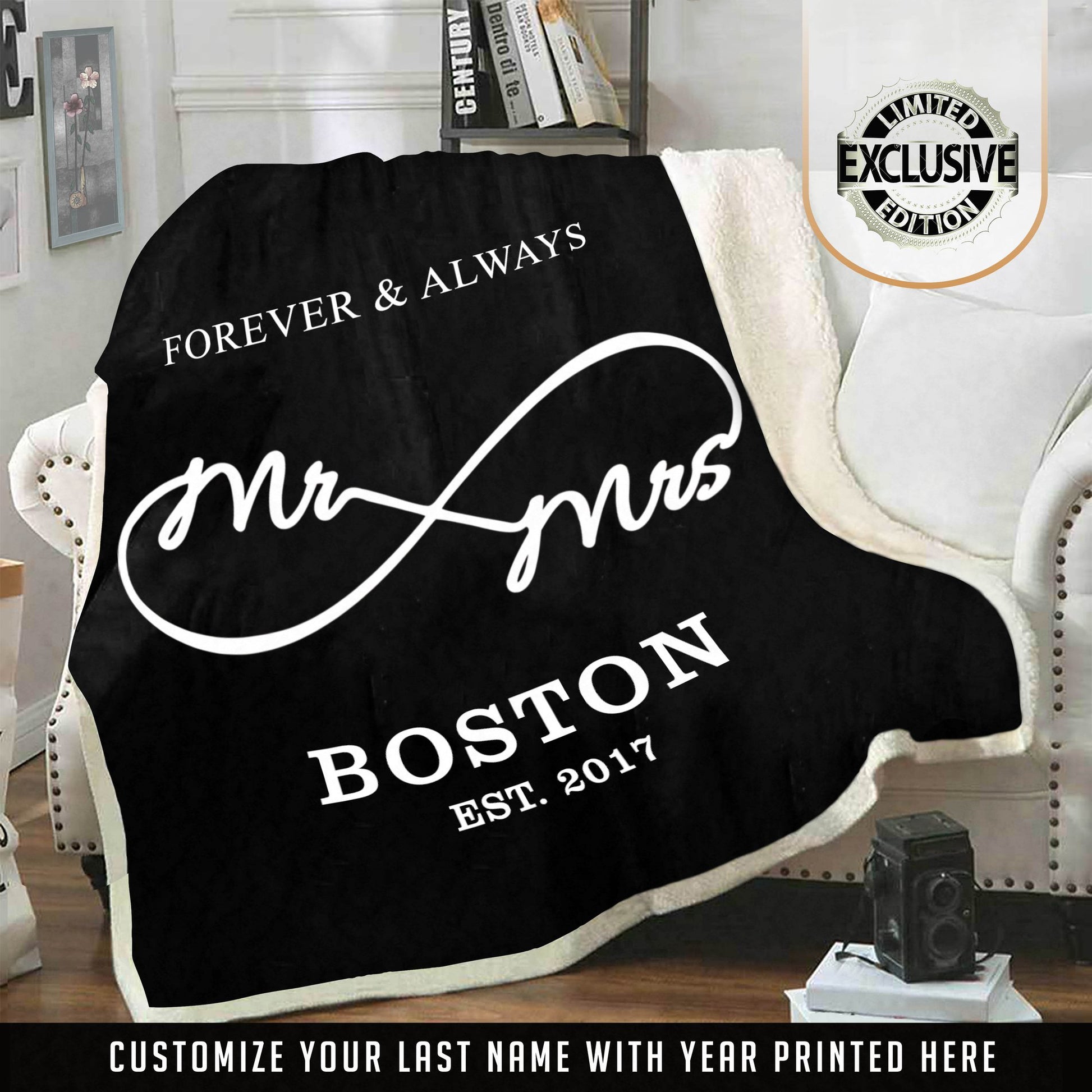 Deluxe " Forever & Always " Personalized Blanket - USTAD HOME