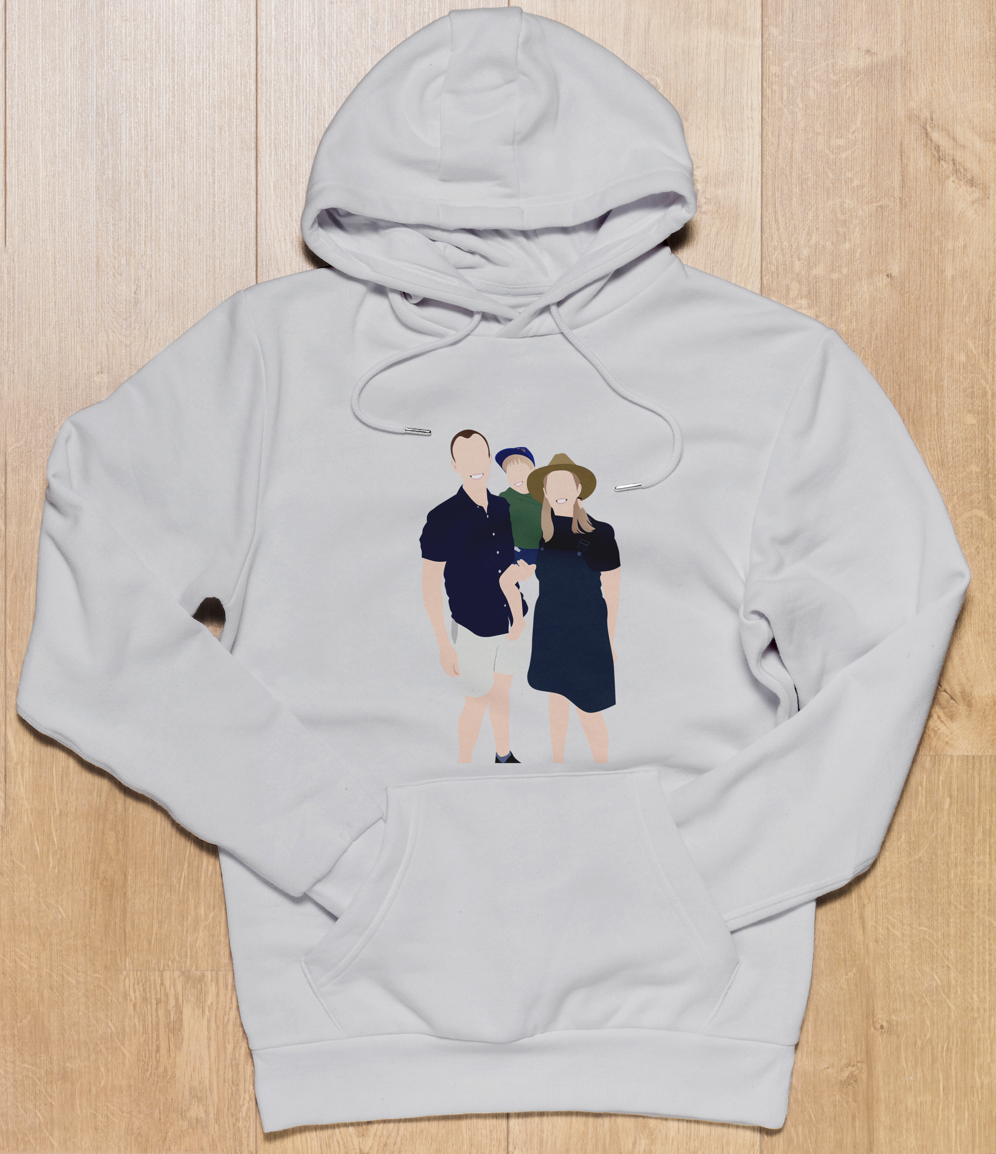 Personalised Faceless Illustration Photo Design Front Print Unisex Hoodie - USTAD HOME