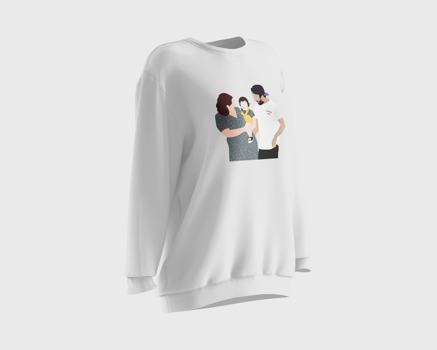 Personalised Faceless Illustration Photo Design Front Print Unisex Sweatshirt - USTAD HOME