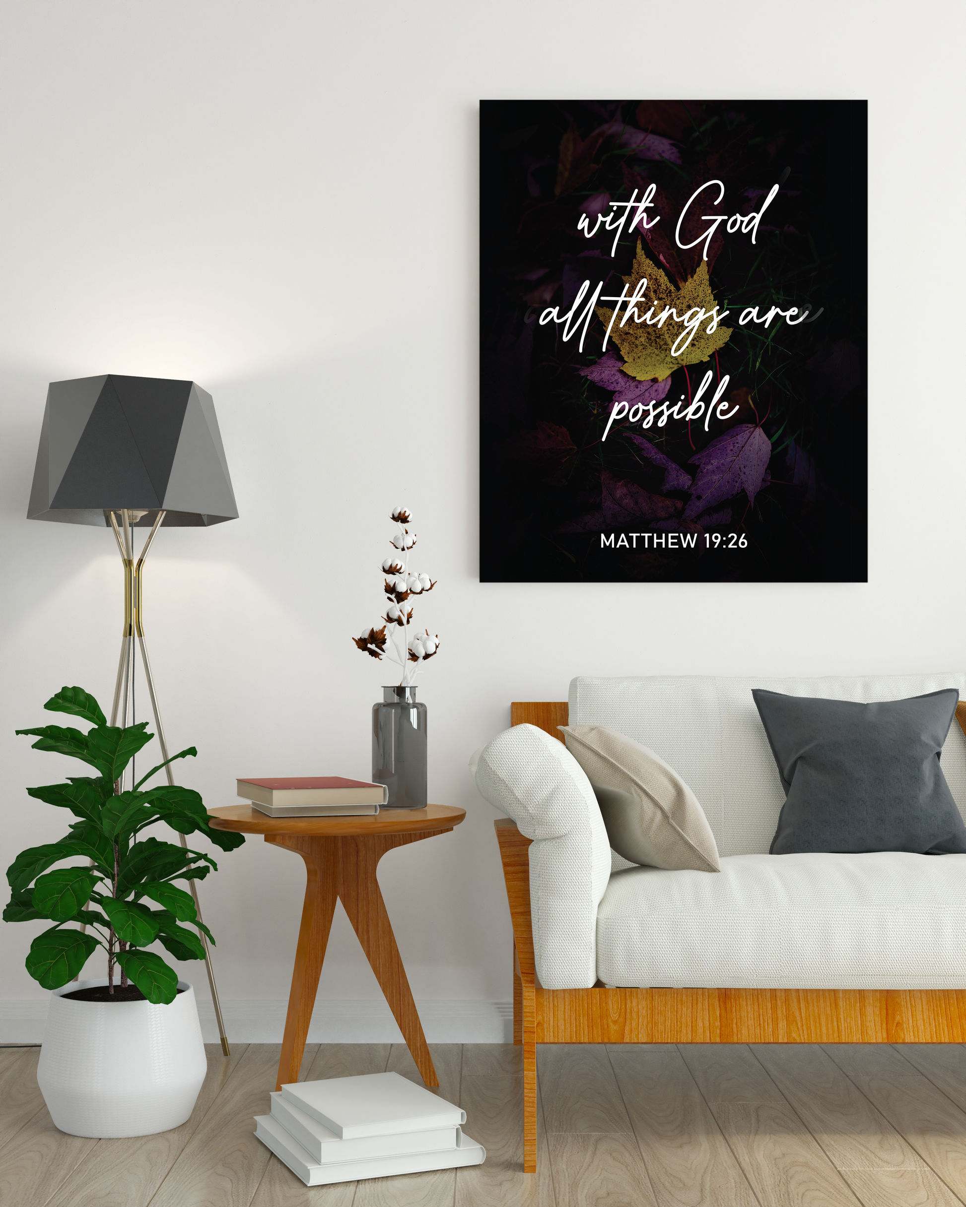 Motivational "With God all things are possible" Canvas Print - USTAD HOME